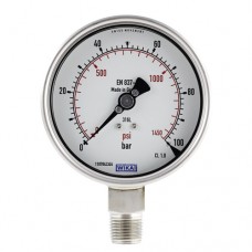 مانومتر | گیج فشار صفحه 10 سانتیمتر تمام استیل عمودی ویکا WIKA232.50.100  0-100 bar (اصل)